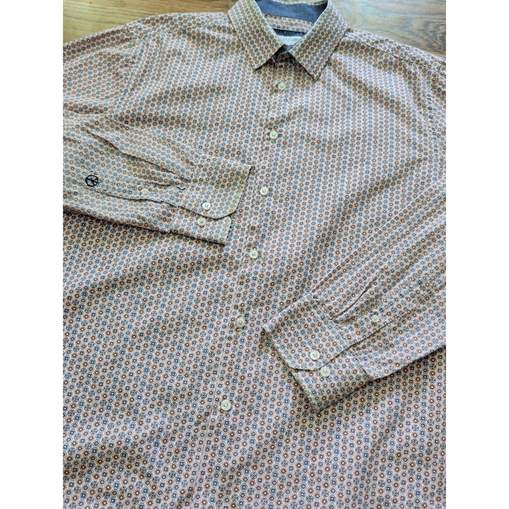 John Lennon Long Sleeve Shirt Men's XL Geometric Medallion Button Down
